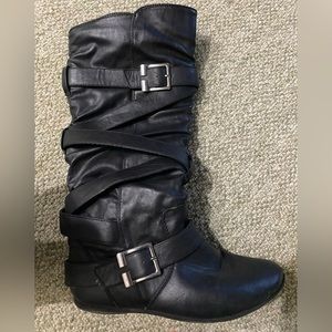 Mid Calf Black Boots